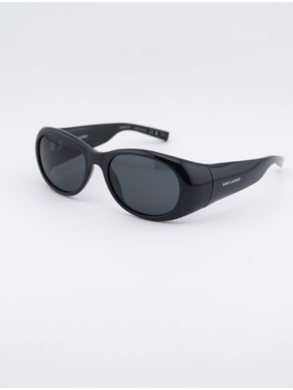 Saint Laurent SL736 001 Sunglasses Black Oval Frame, Black Lenses